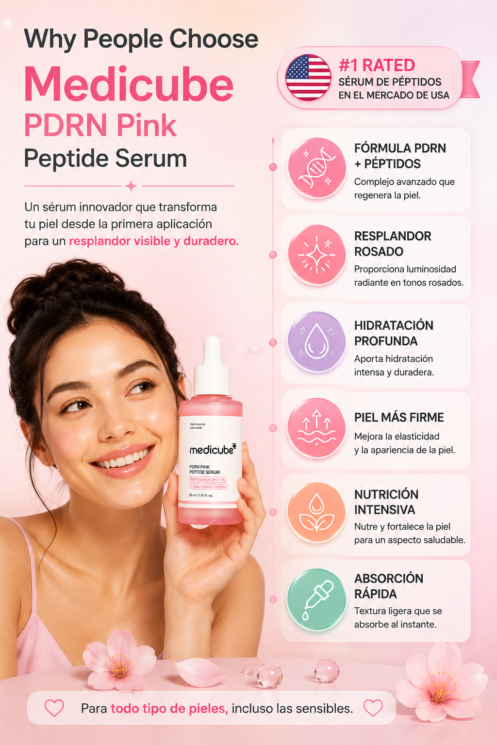 Medicube PDRN Pink Peptide — Sérum Reafirmante